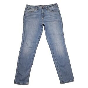 Universal Thread Jeans Womens Sz 14 32S Skinny Ankle Denim Blue Stretch Whiskers